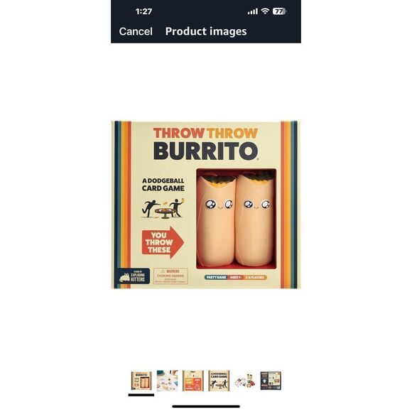 New Sealed Exploding Kittens Presents Throw Throw Burrito A Dodgeball Card Game - Picture 5 of 5